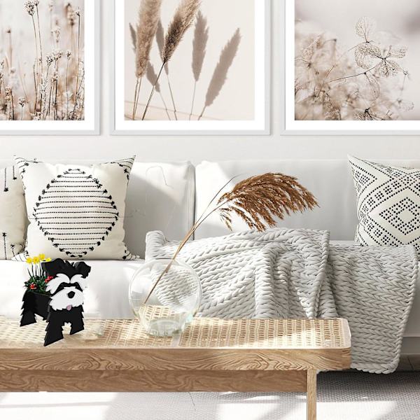 Schnauzer Svart Hund Planter, 2022 Djurformad Sukkulenter Planter Högkvalitativ Söt Hunddesign Utomhus Växtförvaring, 13.78 X 9.84 Tum
