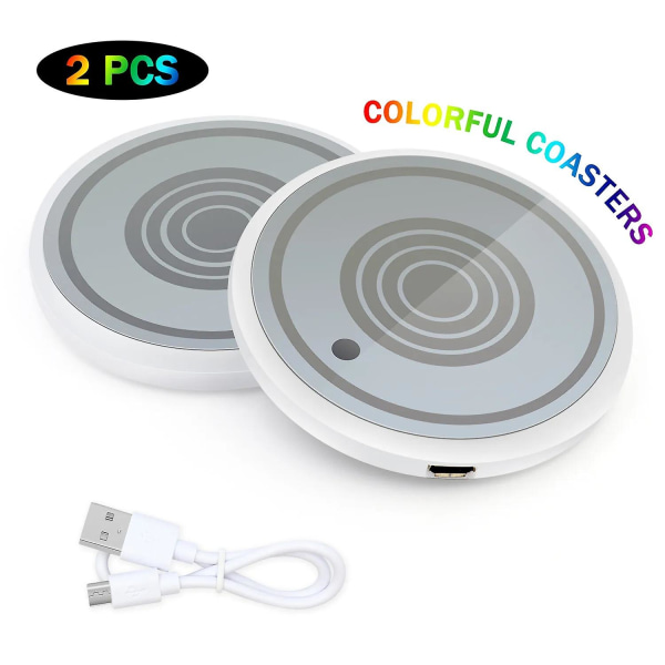 2X Cup Pad Autotarvikkeet LED- cover Sisustusvalaisin 7 väriä