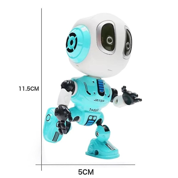 Smart musikk Robot Led Touch Induksjon 360 graders rotasjon Robot Metall Dekor Ornamenter Barn Interaksjon Leke