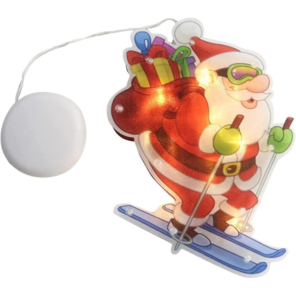 LED-sugkopp Santa Claus-lampa, ljusslinga jul fönster - juldekorationer