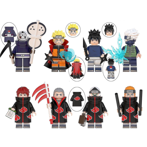 8 stk Anime Naruto Series Samlet Sæt Byggeklodser Legetøj Byggeklodsfigur Til Børn Voksen Julegave