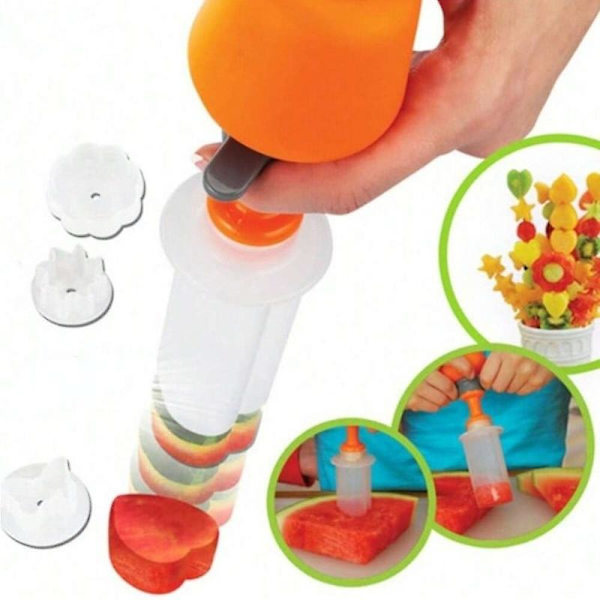 6 st plastfruktformad skärare skivare kreativ matlagning grönsak mat dekorationer fruktsallader snidning arrangemang köksredskap