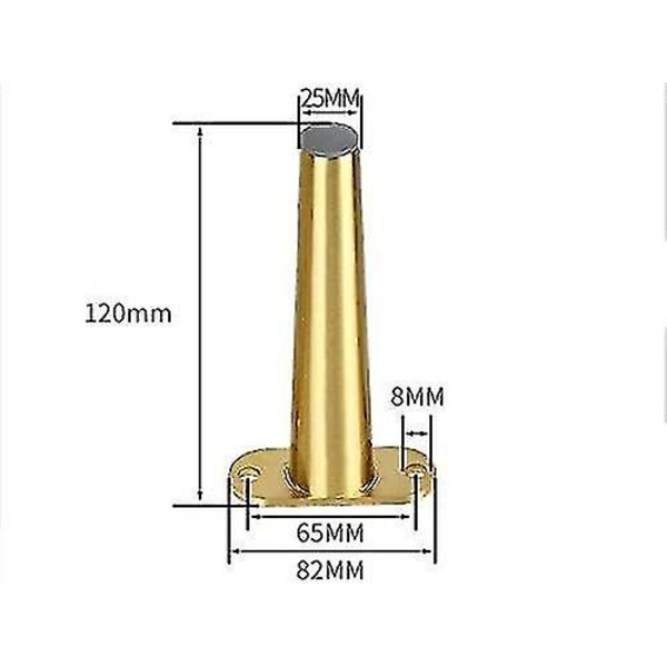 Möbelstöd i rostfritt stål - Korta metallben för soffa, plana bordsben för DIY-kaffebord - Guld (25 cm/9,8 tum)