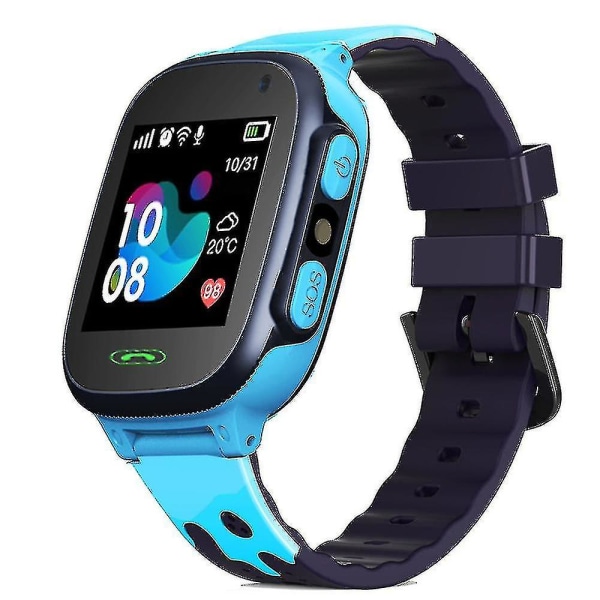 Kids Smart Watch Telefon Kamera Touch Smartwatch Gps Tracker Multifunksjon（Blå）
