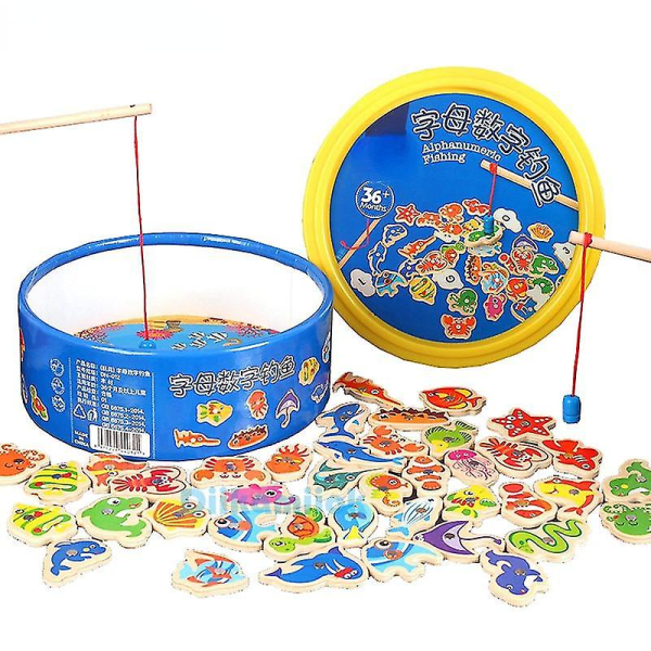Børnelegetøj, magnetisk fiskelegetøj, babytal og bogstaver Forælder-barn dobbeltstangsfiskerinteraktivt legetøj