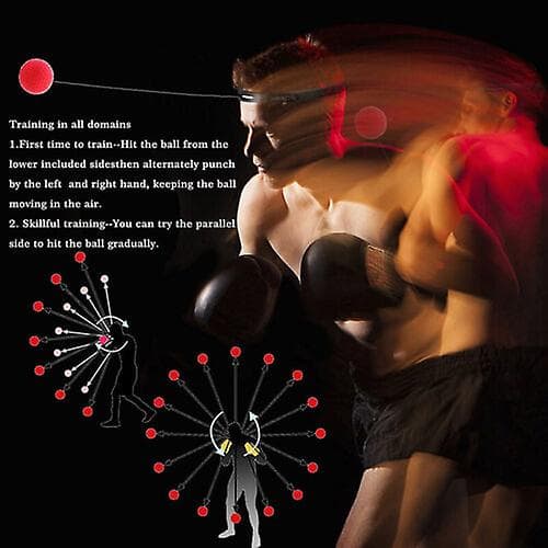 Speed Reflex Fight Ball & Headband - Mma Boxing Training Punch Boxer Box Exercise (A)