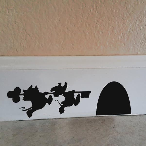 Mickey och Minnie Mouse Hus Vinyl Väggdekal