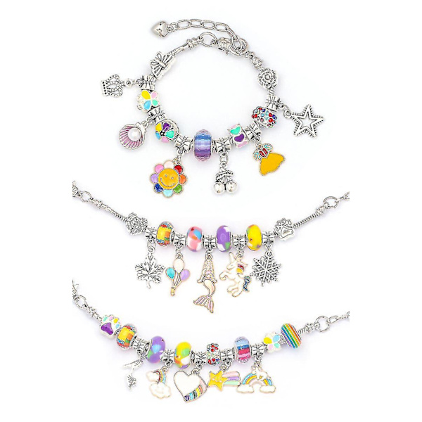 Charm armband gör-det-själv-kit smycken presentset för barn flickor tonåringar