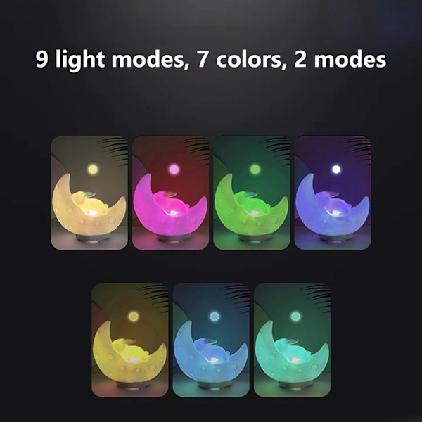 Favorit Crescent Rabbit Bluetooth-högtalare söt presentljud Beat-lampa nattassistans sovande mjuk effekt,-S-anslutning, plug-in-kortuppspelning