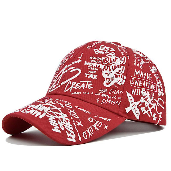 Graffiti Print Hat Mænd Og Kvinder Alsidig Multi-farve Maleri Sol Hat Trend Mode Cap Baseball Hat
