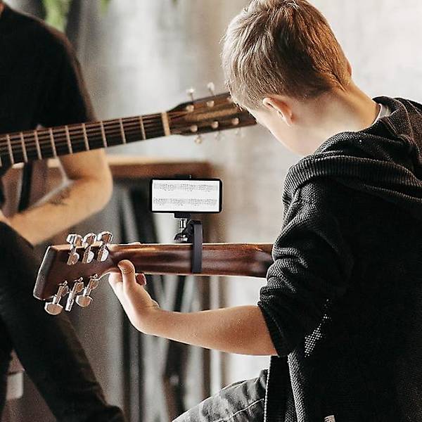 Gitarrtelefonhållare, metallgitarr capo, folk elbas med capo notblad gitarrtelefonhållare, lämplig för gitarr, elgitarr, bas, ukul