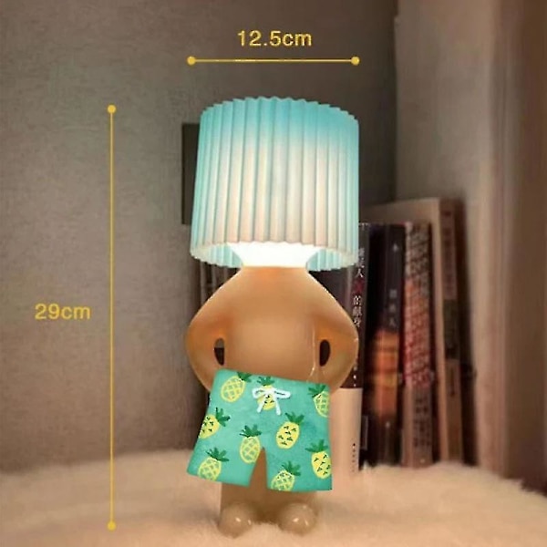 Liten Pojkes Bordslampa, En Liten Blyg Bordslampa, Sänglampa (Svart)