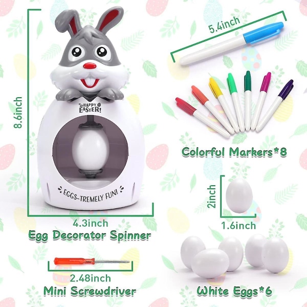 Pääsiäislahjoja lapsille, pääsiäismunien koristelusarja, itse tehty munanvärjäyslinkki, jossa 8 värikästä merkkiä ja 6 valkoista munaa, juhlakoristeita
