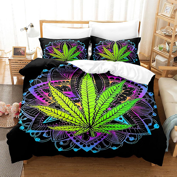 3D Digitaltryck Färgglad Lönnlöv Serie Örngott Täcke Överdrag Sängkläder Tredelad Set DCFY1 180*200cm -ZHENV（180*200cm）