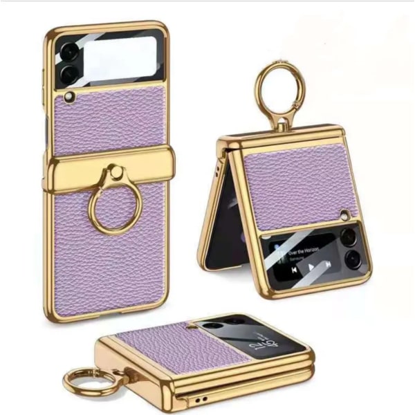 För Samsung Galaxy Z Flip 3 Case - Magnetisk - Ringhållare Lila