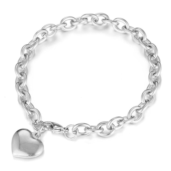 WABJTAM Collection Sterling Silver Heart Tag Armband, 7,5"-3pack