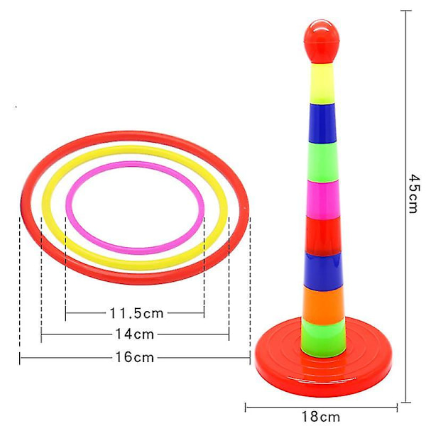 Sports Circle Ferrule Staplade Lager, Interaktivt Spel Barnens Trä Ferrule Ring Toss Spel För Barn