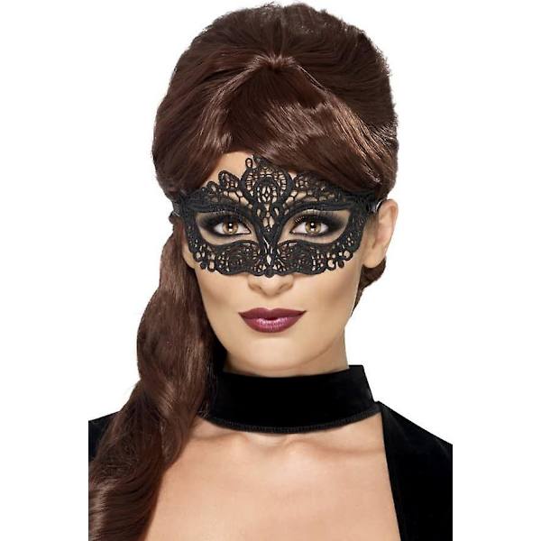 Svart dammask med spets