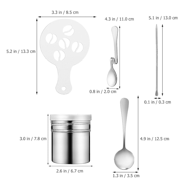 1 set kaffeschabloner set kaffe latte art penna kaffeskakare verktyg set