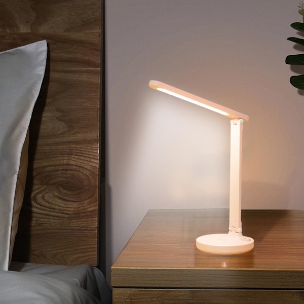 Skrivbordslampa, skrivbordslampa med flexibel arm, lägen dimbar dubbelhuvud skrivbordslampor för hemmakontor arbetsbänk läsfunktion: