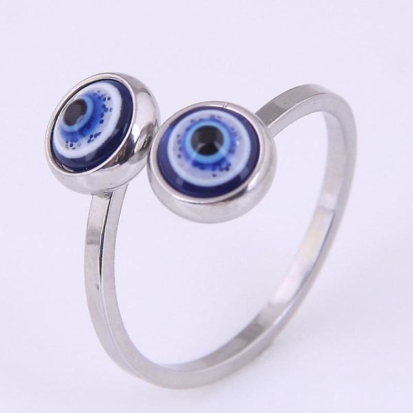WABJTAM Evil Eye Ring - Rostfritt stål Öppen Ring, Women's Eye Evil Middle Ring, Cool öppningsbar ring