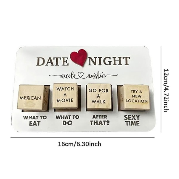 Date Night Dice After Dark, Treffit Night Puiset Dice Romanttinen peli pariskunnille, Hauska vuosipäivä Treffi-ilta Noppalahja