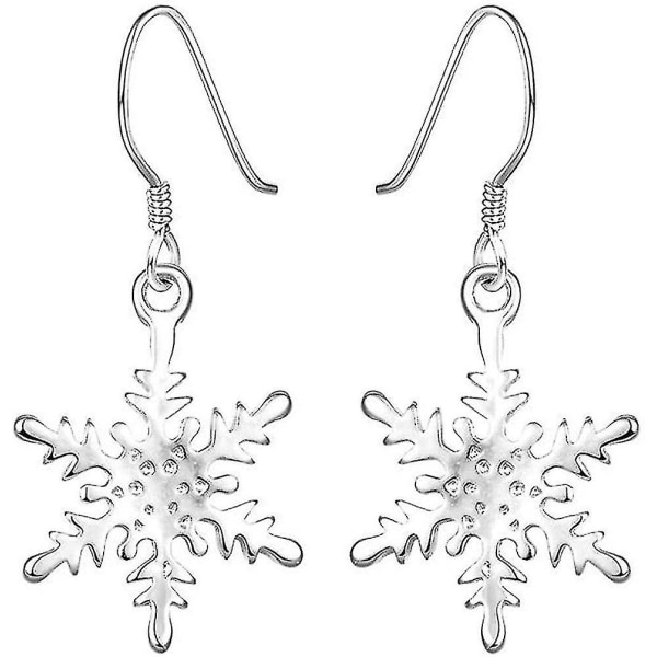 Julegaver til kvinner vakre Sterling sølv snøfnugg dingle krok øredobber mote smykker beste gave å gi
