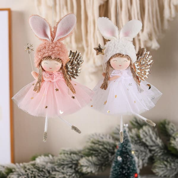 2-pack Julängel Plyschdocka Hängande Smycke Jul