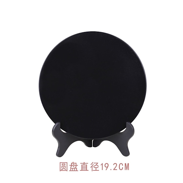 1 Set av Obsidian Scrying Mirror Obsidian Circle Disc med Stativ för Hemmakontor