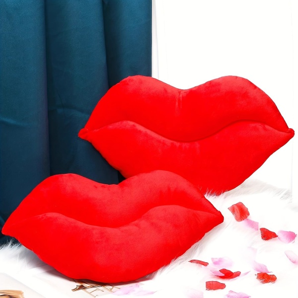 Sexede røde læber Store læber Pude Pude Sød Kreativ Nyhed Plys Legetøj Valentinsdag gave（pink）