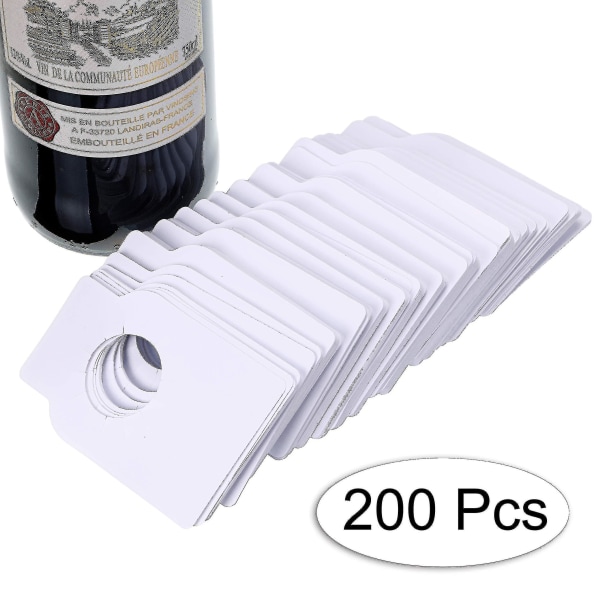 Gjenbrukbare plastvinflaskeetiketter Vinkjellerhalsetiketter for vinhyller og vinkjeller Organisere -200 antall per pakke