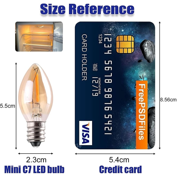 LED-pære, stearinlyspærer, ravfarvet dekorativ Edison-natlyspære LED E14-lyspære med glødetrådsbase, ultrahvid 2700K, ikke-dæmpbar