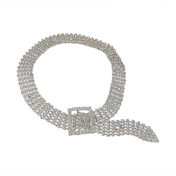 Wabjtam Rhinestone Choker Halsband Silver Diamond Star Halsband 4 Rader Kristallkedja Smycken För Kvinnor Flickor