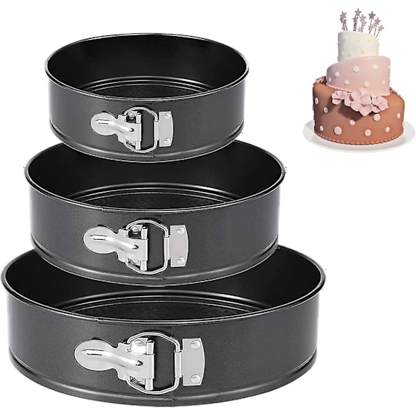 Rund inspiration springform kakformar rund platt bas bakform läckagesäker non-stick kakformar 3 storlekar inkluderar
