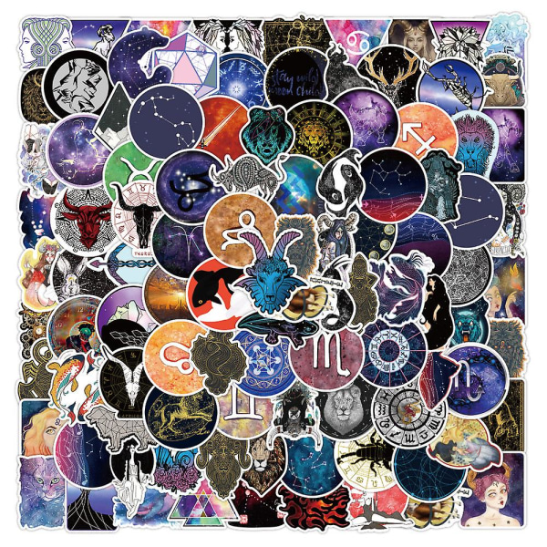GHYT 100 stk. Stjernebilder Stjernetegn Galakse Divinasjon Tarot Klistremerker Harajuku Stil Klistremerker Nordlys Stjernene Himmel Klistremerker Vinyl Galakse Divinat