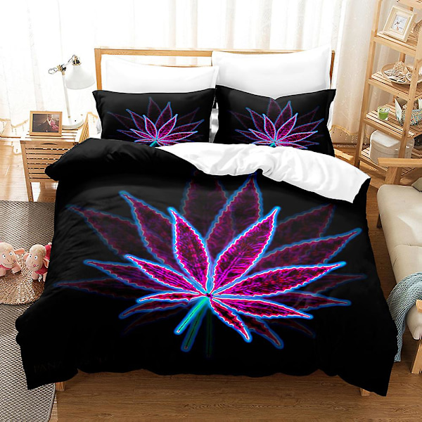 3D Digitaltryck Färgglad Lönnlöv Serie Örngott Täcke Överdrag Sängkläder Tredelad Set DCFY9 180*200cm -ZHENV（180*200cm）