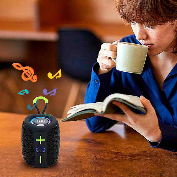 Ny utsökt cylindrisk bärbar bas Bluetooth-högtalare färgglada lampor cool presentljud