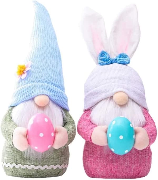 2 st Påskkanin Tomte Ornament, Påskdocka