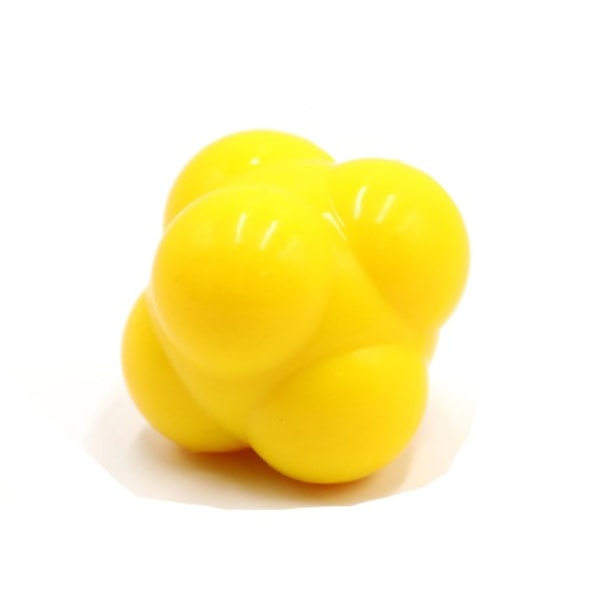 6,8 cm silikon sexkantig reaktionsboll gul