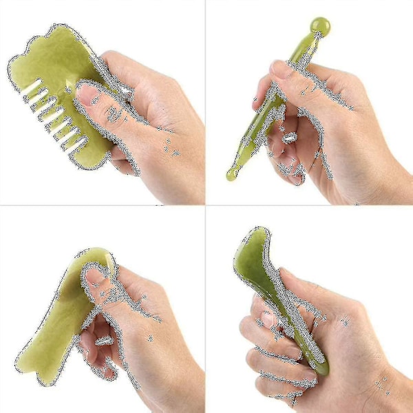 Gua Sha-skrapa, Naturlig Jade Sten Slimming Massager För Spa