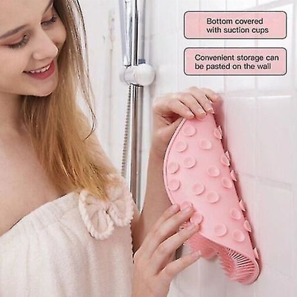Silikone bruser fodskrubber rygbørste massager rent badeværelse skridsikkert bad, rygvasker（bark Gary）