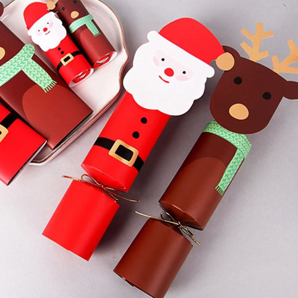 10 st Jultomten Julkakoraskar Julgodisask Keksaskar För Barn Röda Julgodisaskar Presentaskar DIY Festfavorit Presentask