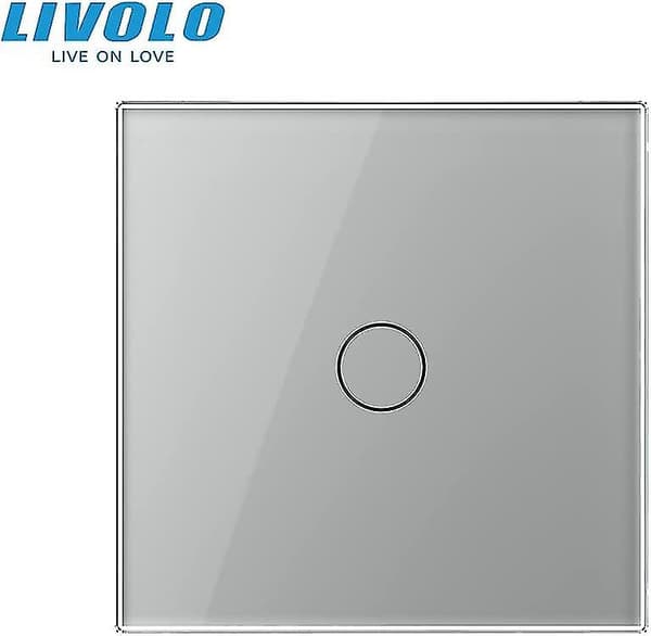 Eu Standard Luxury Glass Touch Switch Glass Panel Touch Screen Med Led-indikator, Grå, Vl-c701-15-a