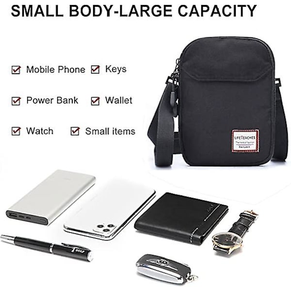 Mini Crossbody-väska Liten axelväska för män, kvinnor Mini Messenger Satchel-väska