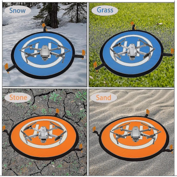 Dronelandingsplader, Universal Landing Pad Luminous Foldable Helipad Til Dji Dobbeltsidet Drone Launch Mat Vandtæt Stcyv