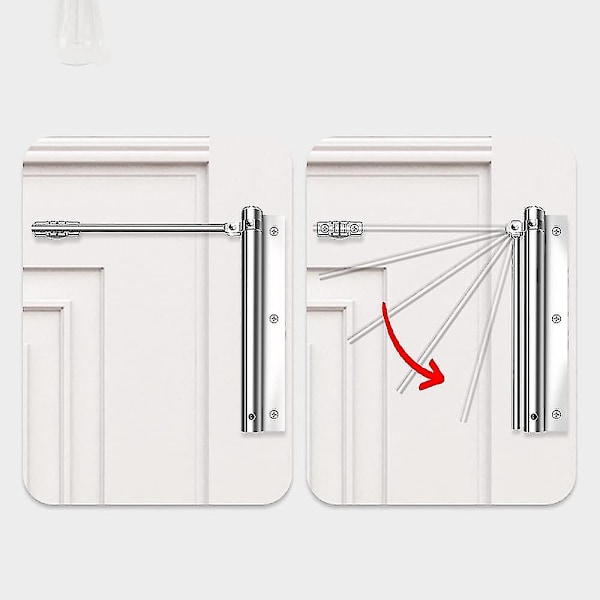 Fjäderstängare Dörrstängare i aluminiumlegering Justerbar hushållsdörrstängare Ytmonterad Självstängande enhet 40 kg (1 styck)