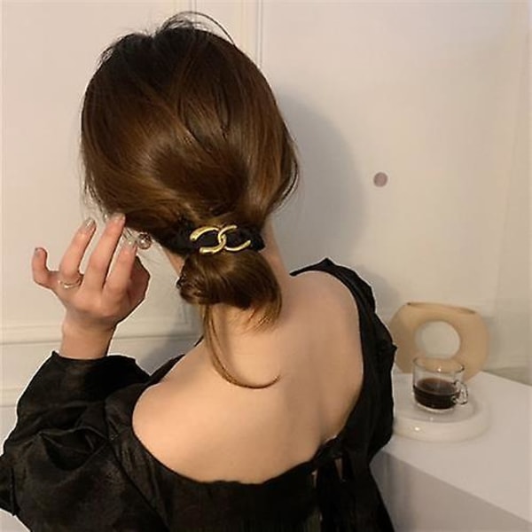2 stykker elastisk hårtilbehør Hestehalemanchet Strækbart glitterhårbånd Fancy dekorative hårbånd Elegante hårbånd Scrunchies til kvinder Piger D