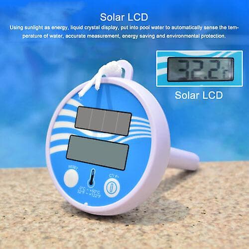 Flytande digital pooltermometer solcellsladdad utomhus spa temperaturmätare