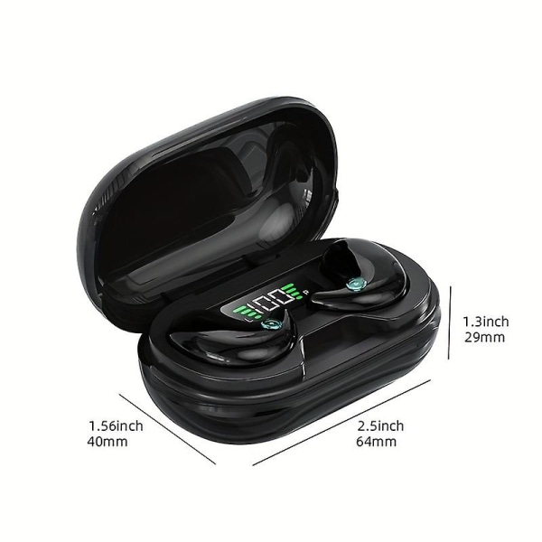 Sleep Ultraohuet langattomat Bluetooth kuulokkeet Invisible Onear Minikuulokkeet (mustat)
