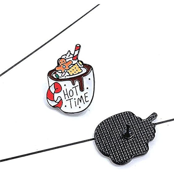 Wabjtam Julgran Brosch För Barn Tonårsflickor Pojkar Kvinnor Män Bil Kaffe Söta Cartoon Badge Broscher